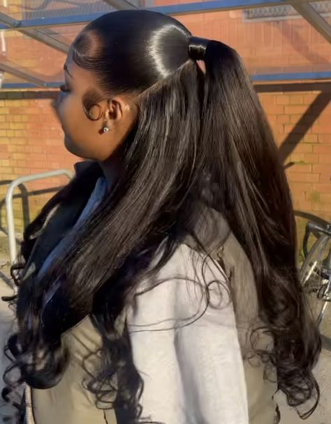 Half Up Half Down With Weave Black Women, Half Up Half Down Hair Black Women Wuick Weave, Half Up Half Down Body Wave Sew In, Half Up Half Down Hair Quick Weave Straight, Sew Ins Half Up Half Down, Half Up Half Down Hair Leave Out, Sew In Hairstyles Without Leave Out, Up And Down Hairstyles Weave Straight, Half Uo Half Down Quickweave