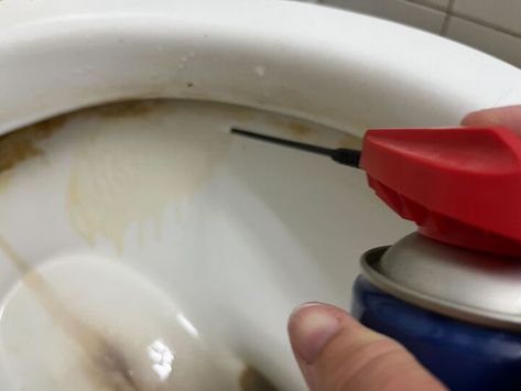 This video by Kendall Todd features a clever tip for using WD-40 to properly clean your toilet. Watch the full video here.Ever wondered how to get your toilet bowl looking spotless without breaking a sweat? In this video, we've got a two-step trick for how to use WD-40 to clean your toilet bowl effectively. Say goodbye to those stubborn stains and mineral deposits! We gave this method a try and the results were pretty instantaneous!All you have to do is spray a little WD-40 on th… Cleaning Toilet Stains, Septic Tank Systems, Toilet Cleaning Hacks, Toilet Stains, Clean Your Washing Machine, Sewer System, Wd 40, Toilet Bowl Cleaner, Toilet Cleaner