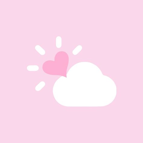 Pink Heart Icon App, Weather Icon Pink, Pink Weather App Icon, Weather App Icon, Hello Kitty Phone Wallpaper, Heart App Icon, Pink Apps, Icon Rosa, Samsung Pink