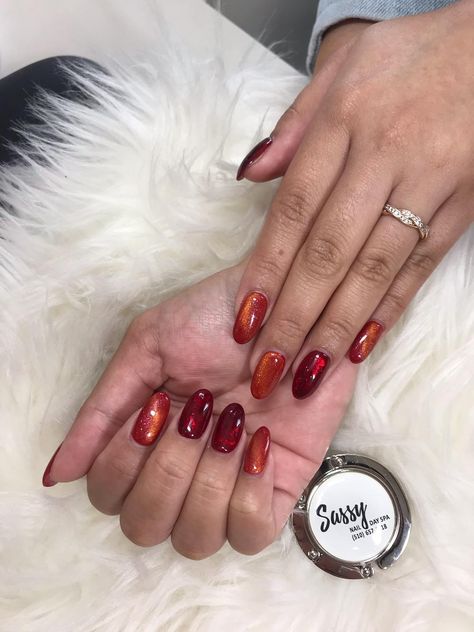 Cat Eye Nails Polish, Red Jelly, Pinterest Blog, Cat Eye Nails, Jelly Nails, Jelly, Foil, Nail Polish, Nail Art