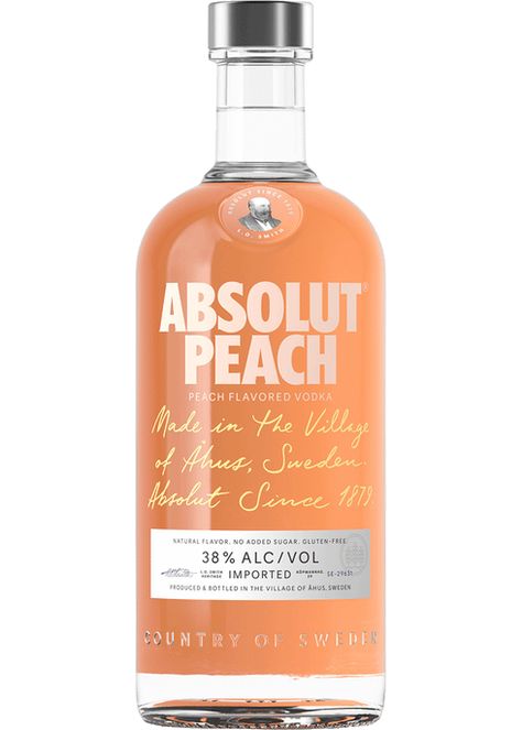 Peach Vodka, Pretty Alcoholic Drinks, Bottle House, Peach Ice Tea, Premium Vodka, Peach Juice, Fruity Cocktails, Absolut Vodka, Vodka Drinks