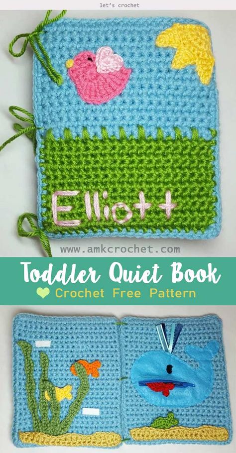 Free Crochet Toddler Quiet Book Pattern #freecrochetpatterns  #quietbook  #crochettoys Quiet Book Patterns Crochet, Crochet Activity Book Free Pattern, Crochet Busy Book Free Pattern, Crochet Busy Book, Crochet Quiet Book Patterns Free, Crochet Quiet Book, Quiet Book Pattern, Ladies Crop Top, Crop Top Design