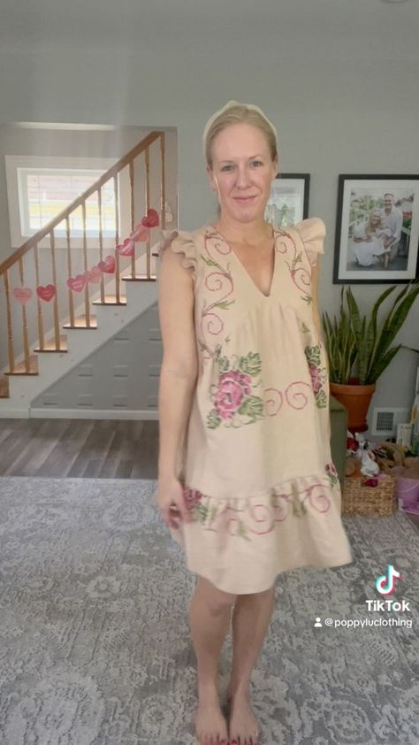 Just another vintage tablecloth upcycle ✂️ | Poppy Lu Diy Dress From Tablecloth, Tablecloth Repurpose Ideas, Clothes From Tablecloths, Tablecloth Upcycle Ideas, Upcycled Tablecloth Dress, Table Cloth Upcycle, Tablecloth Dress Pattern, Poppy Lu Clothing, Vintage Tablecloth Dress