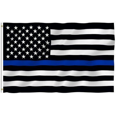 ANLEY Fly Breeze Series Honoring Law Enforcement Officers Banner Polyester 3 x 5 ft. House Flag Police Flag, Blue Line Flag, Blue Flag, Outdoor Flags, Linnet, Blue Line, Law Enforcement, Usa Flag, Embroidered Design