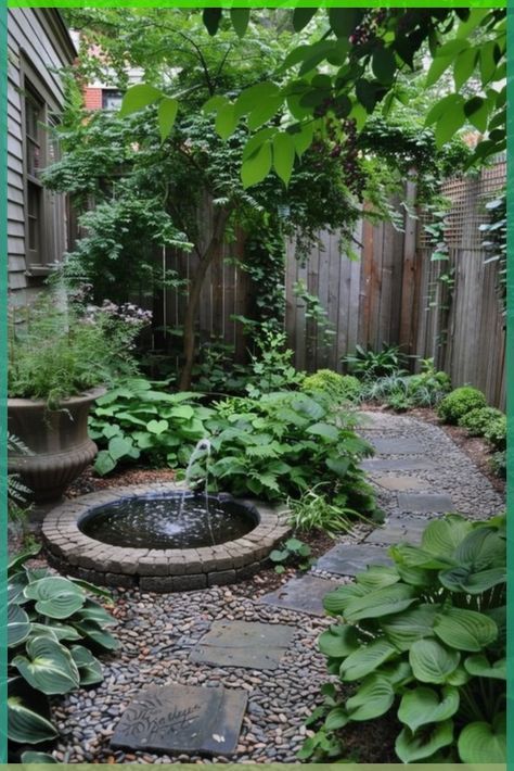 Tiny Garden Ideas, Townhouse Garden, Side Yard Landscaping, Tiny Garden, Garden Decor Projects, Moon Garden, Water Features In The Garden, Woodland Garden, Collection Design