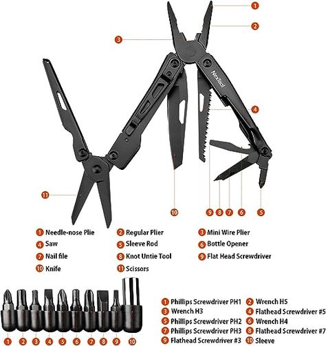 NexTool Multitool Knife, Foldable Multitool with Safety Locking, Scissors and EDC Knife, Pocket Knife Multitool Perfect for Camping Fishing Survival, Gift for Men on Halloween, Thanksgiving, Christmas, Multitools - Amazon Canada Multitool Knife, Edc Screwdriver Tools, Victorinox Explorer, Fish Pocket Knife, Multi Function Pocket Knife, Amazon Canada, Swiss Army Pocket Knife, Pocket Tool, Edc Knife