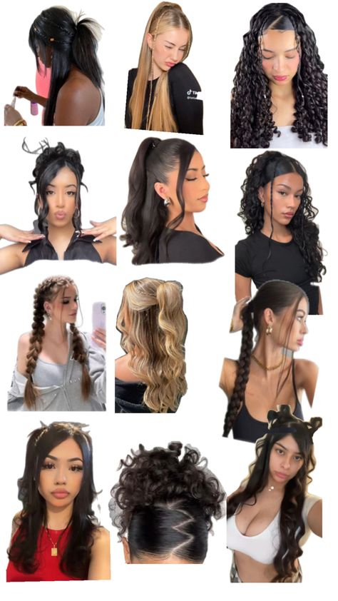 Aesthetic Picture Day Hairstyles, Hair Styles On Wavy Hair, Cute Hairstyles For Photoshoots, Hair Ideas Slicked Back, Hairstyles For Street Wear, Birthday Hairstyle Curly Hair, Curly Hairstyles For Picture Day School, Anti Breakage Hairstyles, Non Gel Hairstyles