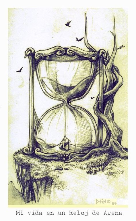 my life in a sand clock Hourglass Drawing, Clock Drawings, Hourglass Tattoo, Sand Clock, Beautiful Sketches, Clock Tattoo, Dark Art Drawings, Tattoo Stencils, Inspirational Tattoos