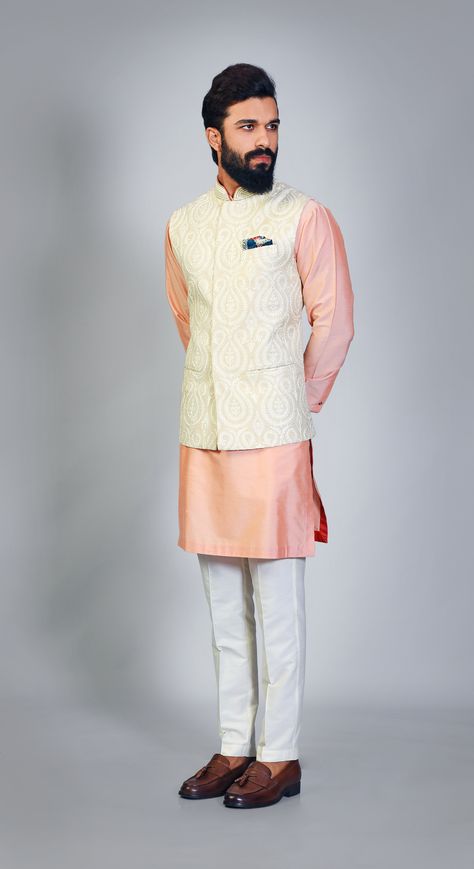 Natural #Color #Aariwork #Kashmiri #Sadri #Kurta #Pastel #Aligarhi #Pants #Daywear #Fun #Mehndi #Sangeet etc. https://goo.gl/5wbAXT Punjabi Kurta Pajama Men, Punjabi Kurta, Pajama Men, Kurta Pajama Men, Kurta For Men, Kurta Men, Indian Men, Dress Men, Indian Men Fashion