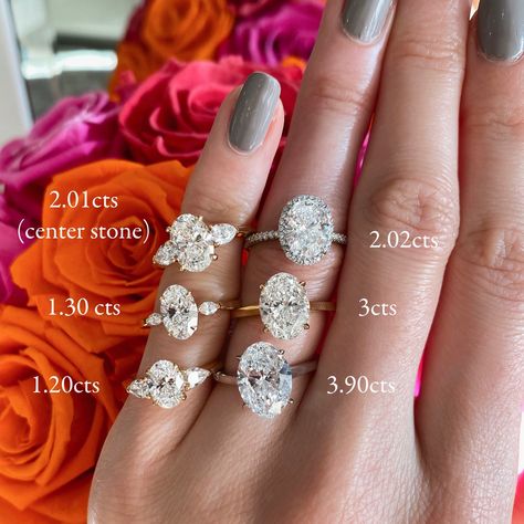 Carat Comparison, Diamond Carat Size Chart, Carat Size Guide, Carat Size Chart, Diamond Carat Size, Oval Cut Diamond Engagement Ring, Jewellery Board, Oval Diamond Ring, Ring Settings