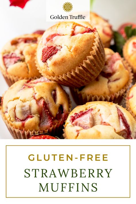 Gluten Free Strawberry Desserts Easy, Gluten Free Fruit Muffins, Gf Strawberry Muffins, Gluten Free Strawberry Dessert, Gluten Free Strawberry Cupcakes, Strawberry Muffins Easy, Gluten Free Strawberry Muffins, Strawberry Muffin Recipe, Strawberry Muffins Healthy