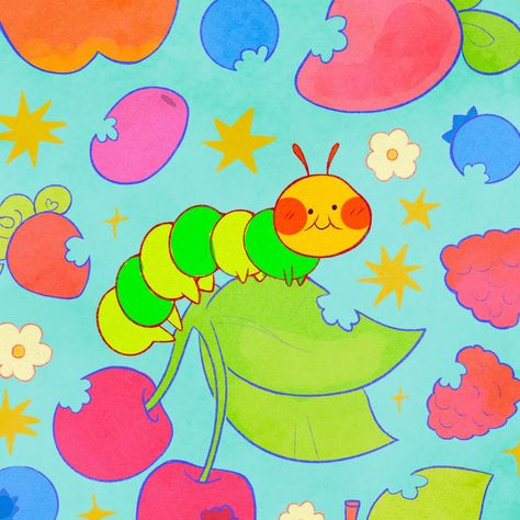 It’s the last few days to get this cute postcard print! You can join anytime during the rest of June to get it in the mail 🥰 #cuteart #hungrycaterpillar #artistsofinstagram #artistsoninstagram #bugart #cuteartist #kidlitart #colorfulart Hungry Caterpillar Butterfly, Hungry Hungry Caterpillar, Caterpillar Illustration, Bug Art, Postcard Printing, Very Hungry, Very Hungry Caterpillar, Hungry Caterpillar, Caterpillar