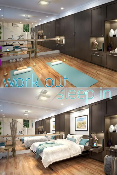 Gym And Guest Room Combo, Extra Bedroom Ideas, Murphy Bed Ikea, Workout Room Home, Add A Room, Murphy Wall Beds, Modern Murphy Beds, Gym Room At Home, Murphy Bed Diy