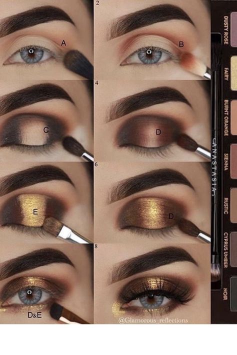 Makeup Looks Bronze, Anastasia Soft Glam Palette, Anastasia Soft Glam, Soft Glam Eyeshadow, Warm Tone Makeup, Soft Glam Palette, Easy Eye Makeup Tutorial, Halo Eyeshadow, Fall Eyeshadow