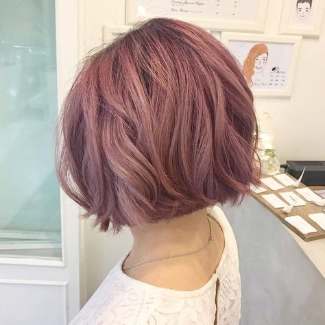 Ash Pink Hair, Korean Salon, Dusty Pink Hair, Balayage Hair Rose, Pink Short Hair, Balayage Hair Ash, Hair Korean, Ash Pink, Ash Hair Color