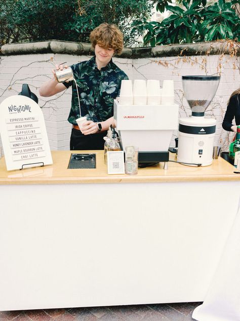 Coffee Cart Wedding, Modern Coffee Bar, Coffee Bar Wedding, Hygge Design, Baroque Wedding, Wedding Coffee, Coffee Cart, Coffee Wedding, Dallas Photographers