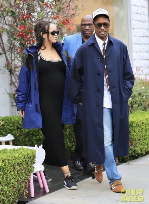 Streetwear Trench Coat, Asap Rocky Outfits, Corp Core, Kanye West Style, Postpartum Fashion, Pretty Flacko, Streetwear Ideas, Couple Fits, Elite Fashion