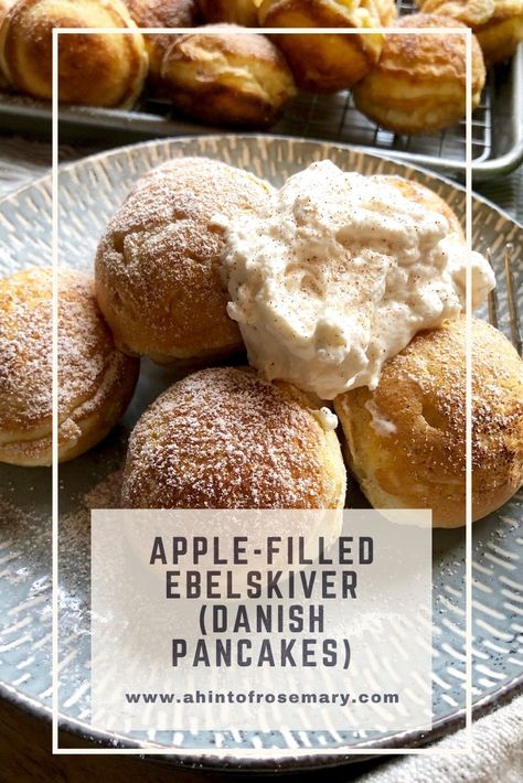 Appleskiver Recipe, Ableskivers Recipe Easy, Ableskivers Recipe, Abelskiver Recipes, Aebleskiver Filling, Aebelskivers Recipe, Ebelskiver Recipe Easy, German Pancakes With Apples, Ebelskiver Pan Recipes