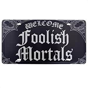 VIKROM Retro Welcome Foolish Mortals Sign - Retro Vintage Signs Trolls Wall Poster Welcome Foolish Mortals Metal Posters for Home Decor - Welcome Wall Art Plaque Retro Posters for Cafe Metal Sign Welcome Foolish Mortals Sign, Haunted Mansion Sign, Ghost In The Mirror, Witch Wall Decor, Retro Bedroom Decor, Welcome Wall Art, Haunted Mansion Decor, Aesthetic Bathroom Decor, Mansion Decor