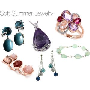 Soft Summer Jewelry Soft Summer Accessories, Soft Summer Jewelry, Polyvore Jewelry, Estate Soft, Soft Summer Fashion, Color Analysis Summer, Shaded Summer, Soft Summer Palette, Soft Summer Color Palette