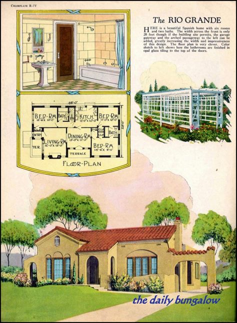 House Plans For Shallow Lots, Spanish Bungalow House Plans, Spanish Elevation, Mexican Homes, Mexico Life, Mission Revival, Oasis Springs, Spanish Revival Home, Spanish Bungalow