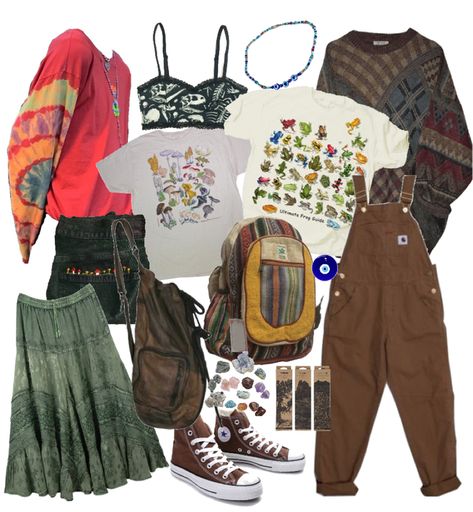 Spiritual Grunge Aesthetic, Hippie Boy, Soft Cottagecore, Skirt Grunge, Brown Converse, Fairycore Dark, Geeky Clothes, Cottagecore Outfit, Cottagecore Mushroom