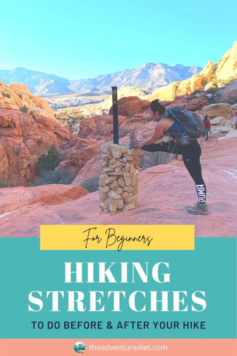 Stretches For Hikers, Pre Hike Stretches, Stretches Before Hiking, Hiking Stretches, Good Back Stretches, Leg Stretches, Mobility Workout, Beginner Hiking, Hiking Fitness