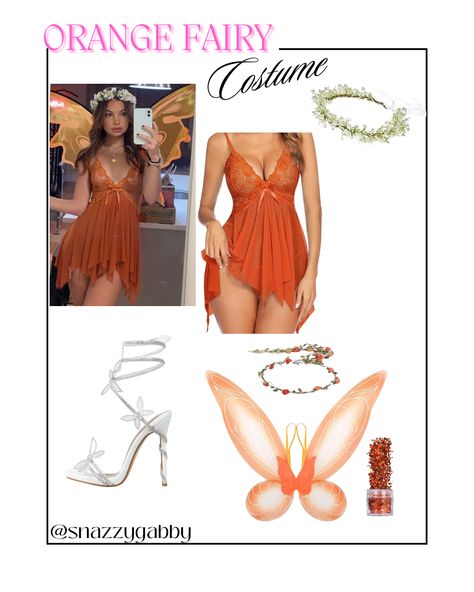 The hottest orange fairy halloween costume recreation for this year! #halloween #spooky #fall #costumes #halloweencostumes #diycostume #amazon #amazonfinds #dressup #fairy #orange Orange Fairy Costume, Fairy Halloween Costume, Orange Fairy, Orange Floral Skirt, Halloween Duos, Fairy Halloween, Fairy Halloween Costumes, Butterfly Costume, Spooky Fall