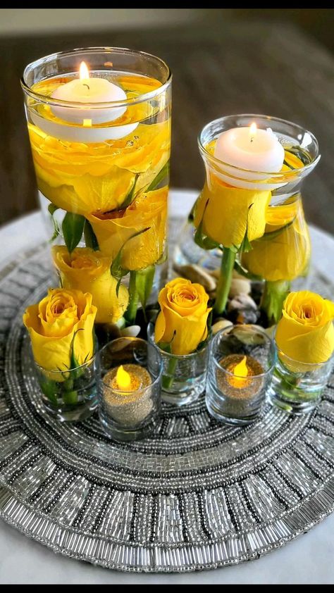 Diy Easy Table, Easy Table, Table Centerpieces Diy, Hawaiian Party Decorations, Diwali Decorations At Home, Centerpieces Diy, Diwali Decor, Creative Flower Arrangements, Diwali Diy