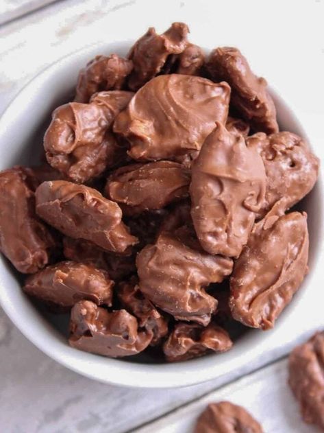 Easy Chocolate Covered Pecans - Simply Scrumptious Candy Bars Recipes, Chocolate Covered Pecans Recipe, Pecan Turtles Recipe, Candy Pecans, Turtles Recipe, Candied Nuts Recipe, Chocolate Nuts Clusters, Chocolate Covered Pecans, Christmas Candy Dish