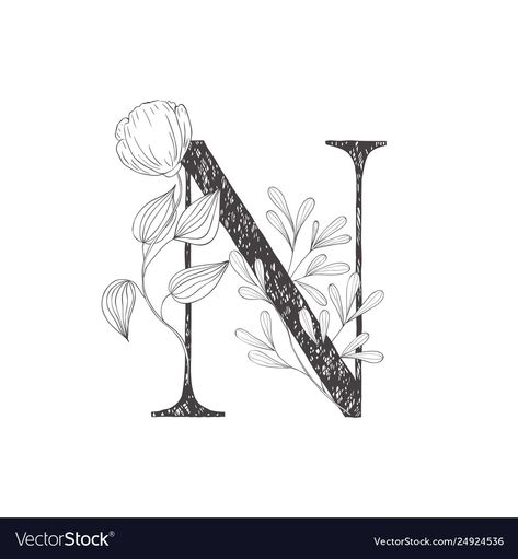 Botanical Alphabet, Plants Vector, Flowers Line Art, Plant Vector, Plants And Flowers, Art Download, Floral Botanical, Transparent Png, Lettering Alphabet