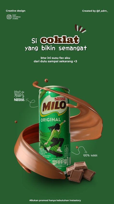 Milo Drink Aesthetic, Chocolate Ads, Milo Drink, Typography Aesthetic, Diploma Design, Graphic Shapes Design, Galaxy Wallpaper Iphone, Disney Collage, Commercial Art