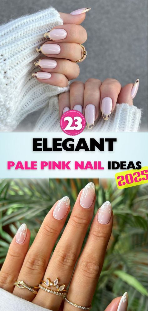 Find inspiration in these classy pale pink nail ideas, offering a mix of minimalism, creativity, and elegance. Classy Pink Nail Designs, Pale Pink Winter Nails, Minimal Pink Nails, Winter Pink Nails Classy, Milky Pink Chrome Nails, Pink Oval French Tip Nails, Pale Pink Nails With Design, Light Pink Matte Nails, Light Pink And Gold Nails