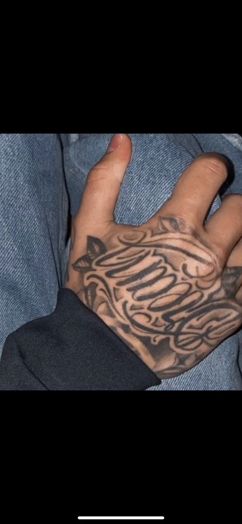 Men With Hand Tattoos, Hand Name Tattoos Men, Black Male Hand Tattoos, Black Man Hand Tattoo, Hand Tattoo For Guys, Hood Hand Tattoos, Hand Tats For Guys, Black Men Hand Tattoos, Name Hand Tattoos