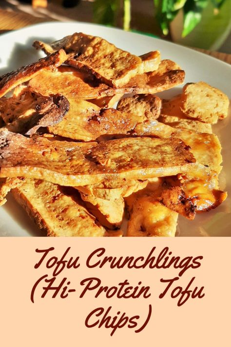 Tofu Chips, Tofu Snacks, Tofu Protein, Vegan Chips, Favorite Christmas Desserts, Tofu Recipes Vegan, Protein Chips, Plant Based Snacks, Vegan Tofu