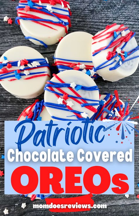 4th July Cookies, Memorial Day Treats, Choc Covered Oreos, Patriotic Fruit Pizza, Fourth Of July Printables, Cake Pucks, Oreo Cookie Pops, Patriotic Treats, White Chocolate Covered