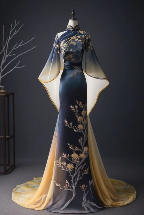 Gaun Abad Pertengahan, Chinese Fancy Dress, Fantasy Dresses, Fashion Drawing Dresses, Fashion Illustration Dresses, Fantasy Gowns, فستان سهرة, Fairytale Dress, Fashion Inspiration Design