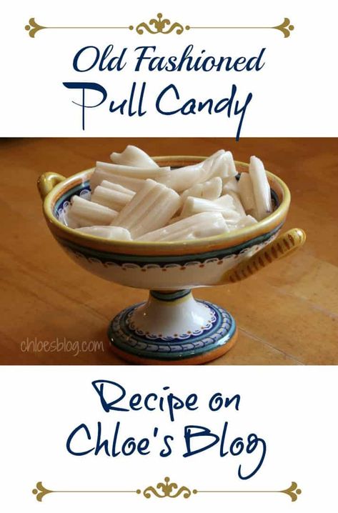 How to make old-fashioned Pull Candy like your grandmother made. Great family project and great gift! and it only has 3 ingredients. Pull Candy Recipe, Pulled Candy Recipe, Taffy Recipe, Making Candy, Taffy Candy, Old Fashioned Candy, Cream Candy, Candy Recipe, Christmas Candy Recipes