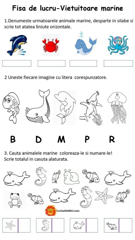 Animale Marine, Under The Sea Animals, Christmas Crafts For Kids, Sea Animals, Under The Sea, Submarine, Activities For Kids, Education