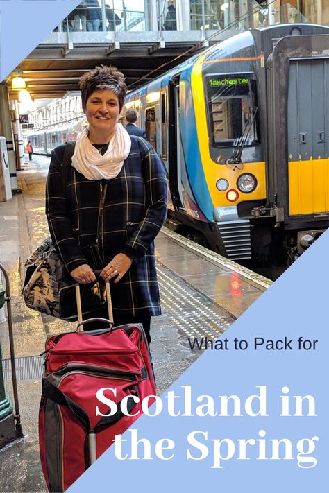 Scotland In March, Scotland Clothes, What To Pack For Scotland, Pack For Scotland, Travel Capsule Wardrobe Spring, Spring Travel Capsule, Scotland Outfit, Scotland Packing List, Packing For A Weekend Trip