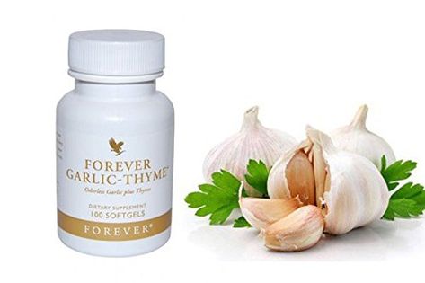 Amazon.com: Forever Living Garlic-Thyme 100 Softgels (Supports Free Radical Protection & Helps Convert Fat to Energy): Health & Personal Care Garlic Pills, Aloe Vera Gelly, Garlic Supplements, Egyptian Papyrus, Aloe Lips, Garlic Uses, Forever Products, Forever Aloe, Remove Dark Circles