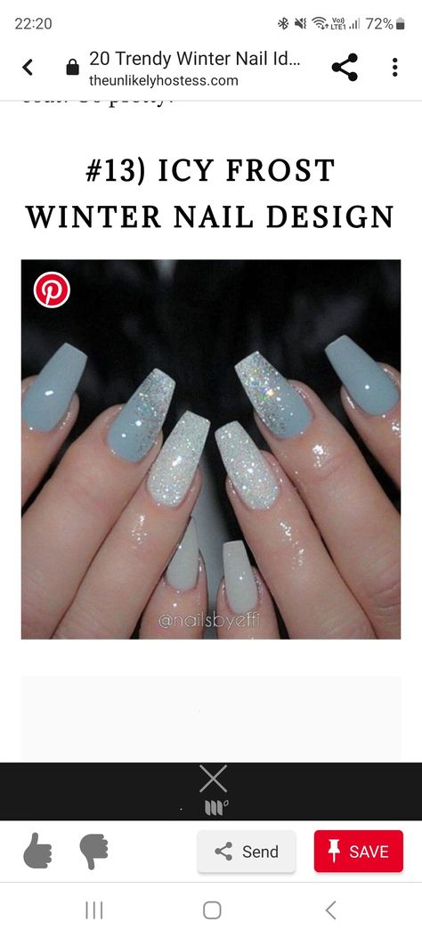 Icy Blue Nails Winter Acrylic, Ice Blue Nails Winter Glitter, Ice Blue Christmas Nails, Winter Ice Nails, Ice Blue Nails Winter Snow Queen, Icy Nails Winter, Iced Nails, Light Blue Christmas Nails, Ice Blue Nails Winter