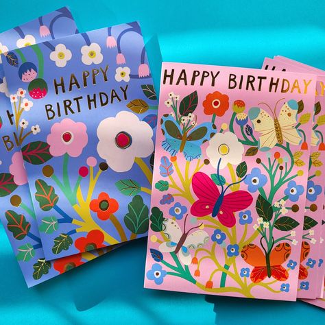 🦋 Shimmering gold-foiled birthday cards from the Butterfly Garden range, with artwork by @Monika_Forsberg: https://www.rogerlaborde.com/search?type=product%2Cpage&q=butterfly+garden . . . . . #rogerlaborde #stationery #stationerymatters #journaling #journalwriting #journalcollection #journalcollector #notebookcollection #stationerylovers Kiosk Ideas, Monika Forsberg, The Butterfly Garden, Wild Jungle, Floral Stationery, Carpet Texture, Happy Bday, Design Clothes, Butterfly Garden