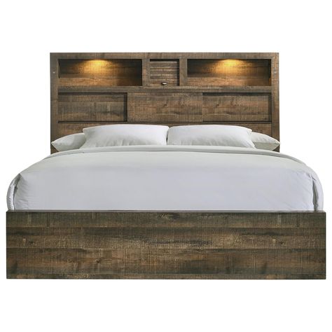 The Bailey Music collection gives your bedroom a uniquely authentic look and vibe with the rustic wood planks and blue-tooth speakers in the headboard. The headboard also features additional storage and lighting at the touch of a button. The solid wood framing is durable enough to last for years. The overall sleek design helps transition this collection from space to space. The Bailey is the perfect collection for a relaxing chill spot. Includes full bookcase bed only. Product SpecificationsTwin Bookcase Headboard King, Bookcase Bed, King Storage Bed, Bookcase Headboard, Mood Lighting, Headboard Storage, King Headboard, Bedding Brands, Contemporary Bed