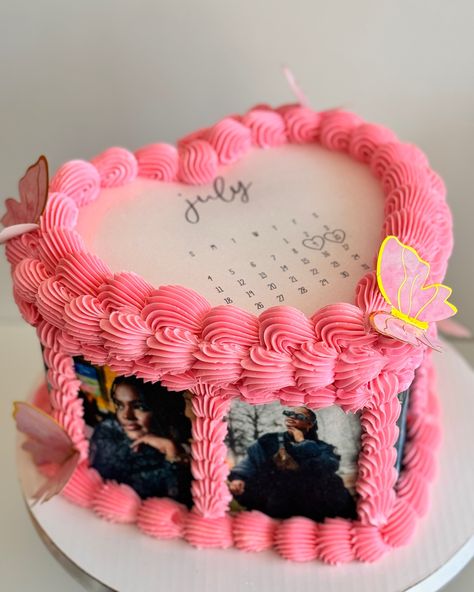 Hello fam 🎉 This is full side photo printing heart cake with 8 photo printings and one top printing. Fully customizable ☺️ Order yours now at Bakewithpookie.com ✅ HAPPY BAKING 🌸 Cake With Photo Print, Two Cakes Side By Side, Photo Print Cake, 21st Bday Cake, Side Photo, 18th Bday, 26th Birthday, Creative Birthday Cakes, Creative Birthday