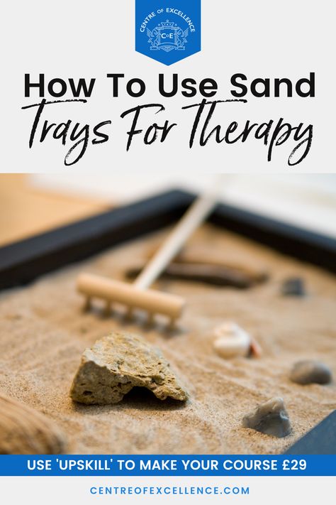 USE 'UPSKILL' TO MAKE YOUR COURSE £29 - Are you looking for new counselling techniques? Learn the ins and outs of sand tray therapy through this online course. Explore sand tray therapy ideas for sensory play, DIY sand tray therapy ideas, sand tray therapy prompts, and more. Click here to start your course today. Sandtray Therapy Ideas, Sand Tray Therapy Ideas, Diy Sand Tray, Sand Tray Ideas, Counselling Techniques, Therapy Prompts, Sandplay Therapy, Sandtray Therapy, Sand Therapy