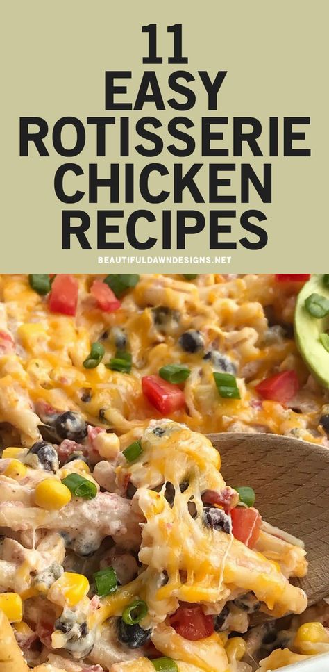 I love rotisserie chicken recipes. They are not only delicious, but a great way to use up any leftover chicken. Recipes With Cooked Rotisserie Chicken, Leftover Chicken Recipes With Rice, Things To Cook With Rotisserie Chicken, Recipe With Leftover Rotisserie Chicken, Recipe Using Cooked Chicken, How To Use A Rotisserie Chicken, Leftover Rotisserie Chicken Recipes Easy Meals Rice Casserole, Meals With Leftover Rotisserie Chicken, Best Rotisserie Chicken Recipe Dinners