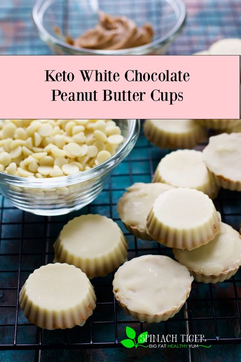 Keto White Chocolate Peanut Butter Cups, Lily's White Chocolate Chips Keto Recipes, Temper White Chocolate, White Chocolate Desserts Easy, White Chocolate Chips Recipes, Keto White Chocolate, White Chocolate Peanut Butter, White Chocolate Desserts, Sugar Free White Chocolate