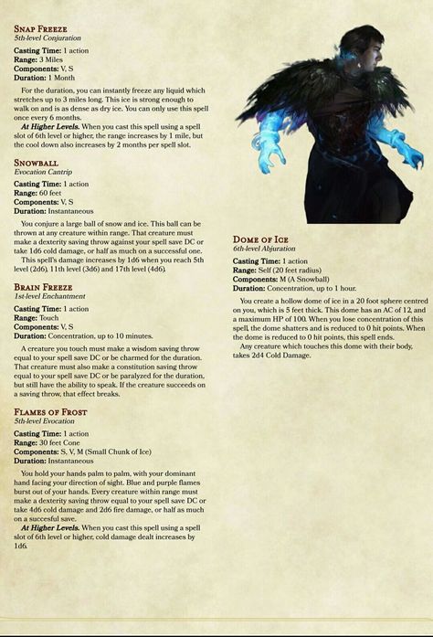 https://homebrew-4-you.tumblr.com/search/frost Dnd Spells Homebrew, Dnd Cantrips, Sorcerer Origins, 5e Spells, Homebrew Spells, Warlock Spells, Dnd Magic, Ice Magic, Dnd Classes