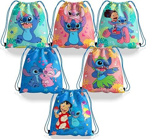 Nuwontun 12 Pieces Stitch Candy Drawstring Bag Drawstring Goodie Favor Bags for Kids Lilo ＆ Stitch Birthday Party Decorations(10.6 x 13.3 Inch) Stitch Slumber Party Ideas, Lilo And Stitch Birthday Party Favors, Stitch Party Favor Ideas, Stitch Party Decorations Ideas, Lilo And Stitch Goodie Bags, Stitch Birthday Party Favors, Lilo And Stitch Party Favors, Stitch And Angel Birthday Party Ideas, Stitch Birthday Ideas